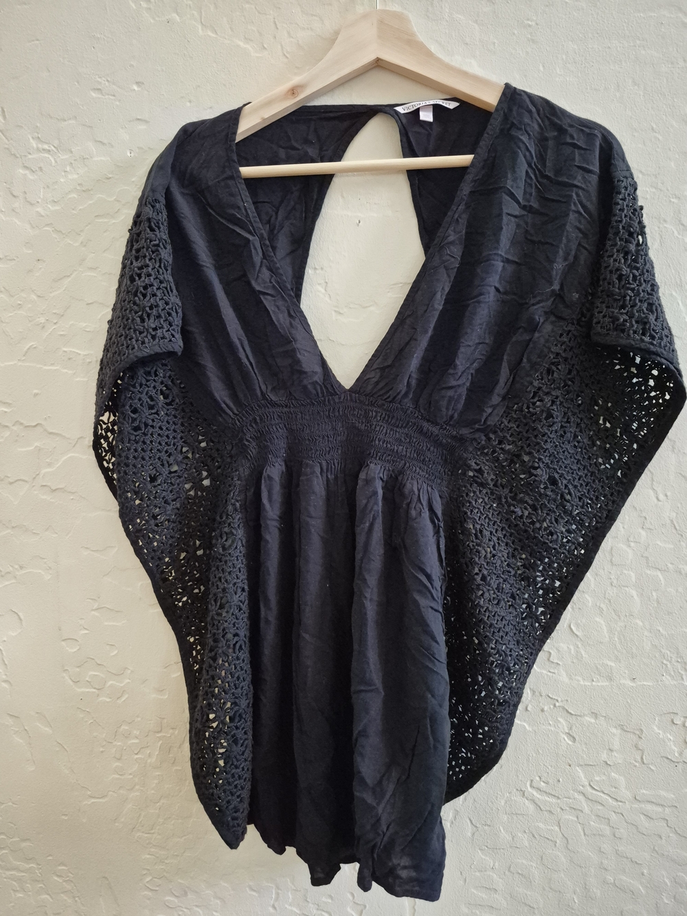 Victoria's Secret Black Open-Back V-Neck Top